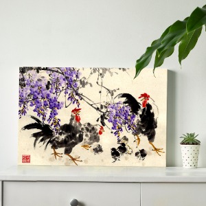 등나무꽃과 닭